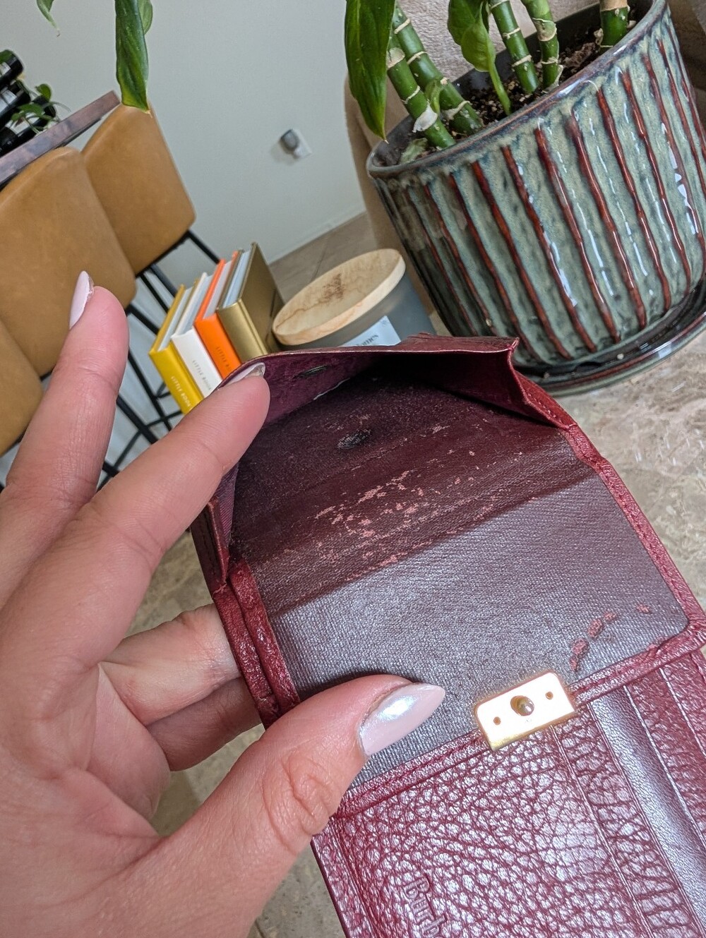Burberry Men's Card Holder Bifold Wallet - Burgundy Leather - Picture 9 of 9